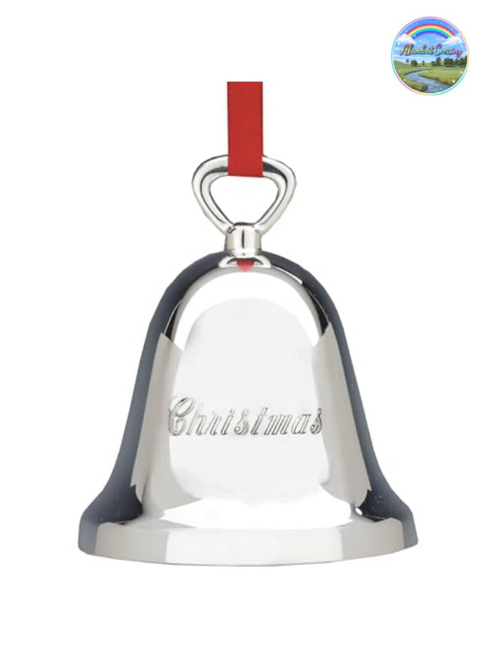 Silverplate Christmas Bell Ornament Hanging Holiday Decor Gift Boxed